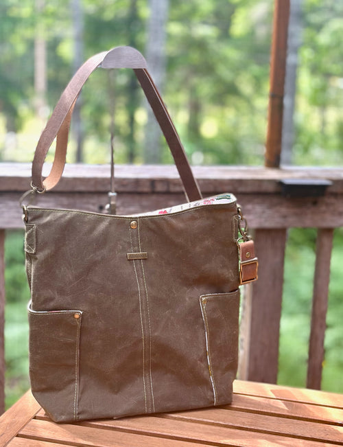 Compass Bag, waxed canvas
