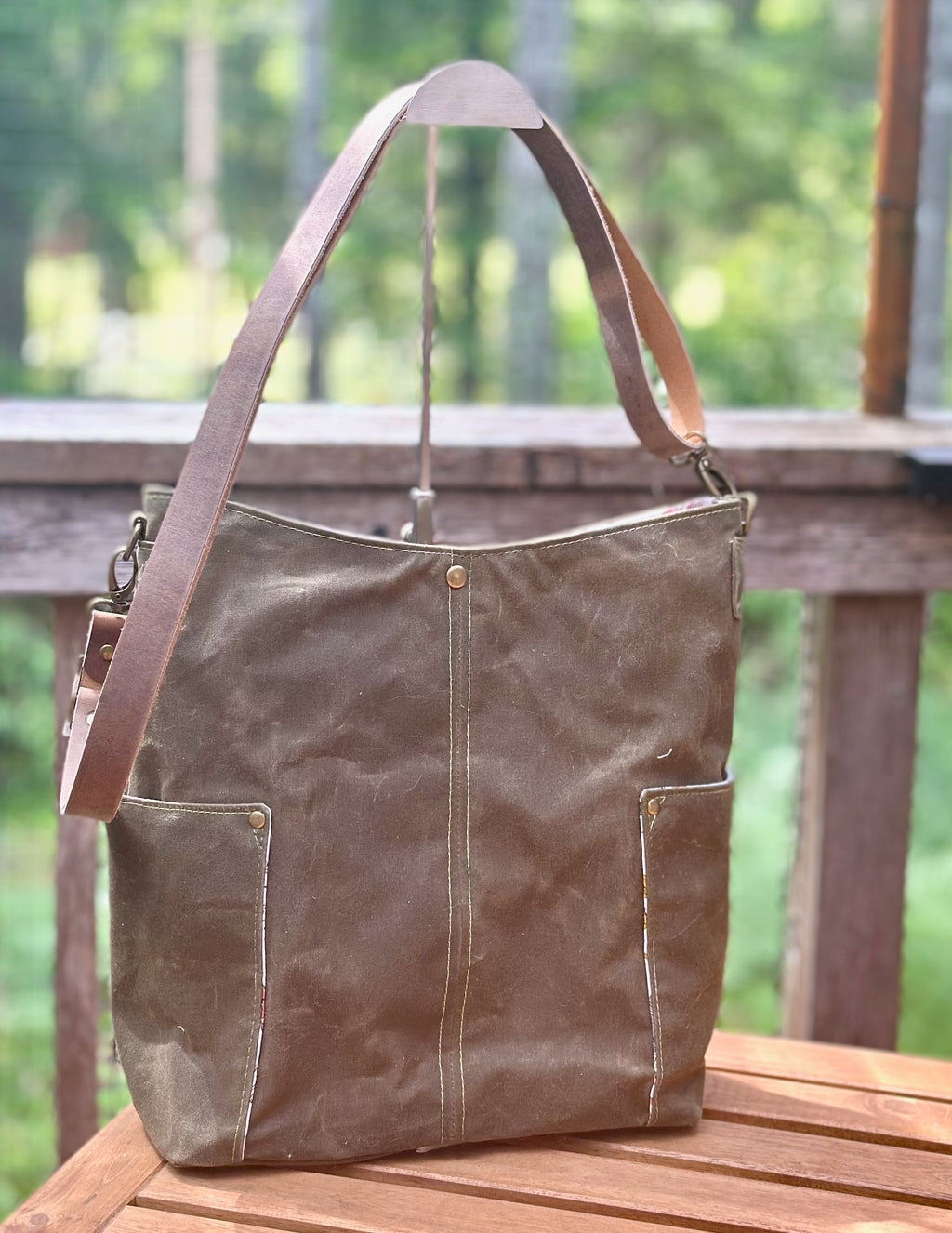 Compass Bag, waxed canvas