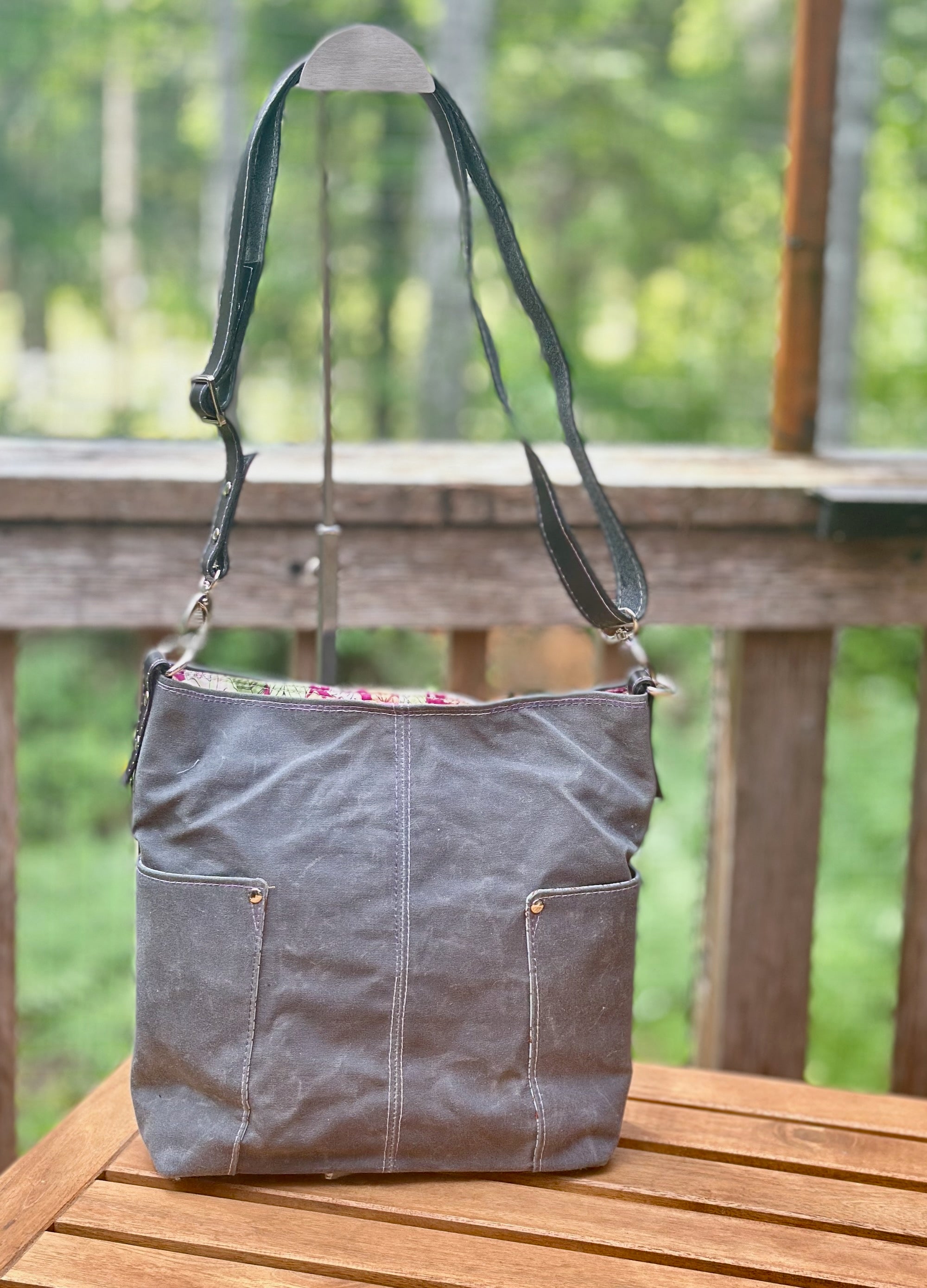 Compass Bag, waxed canvas