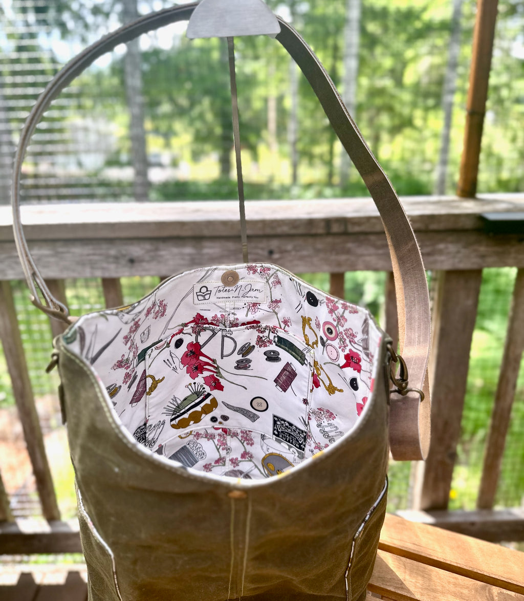 Compass Bag, waxed canvas