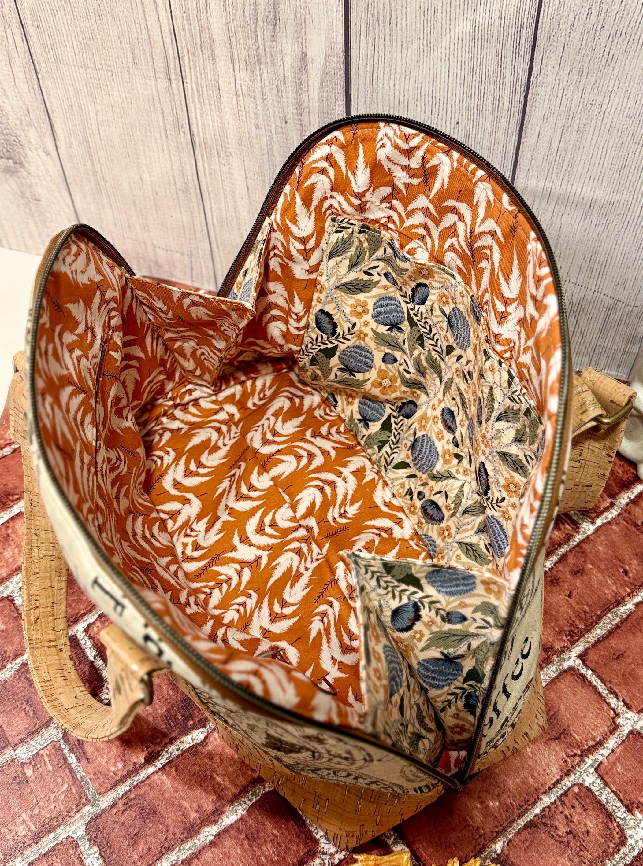 Boronia Bowler Bag, Cork & Cotton Canvas