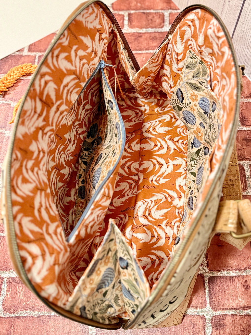 Boronia Bowler Bag, Cork & Cotton Canvas