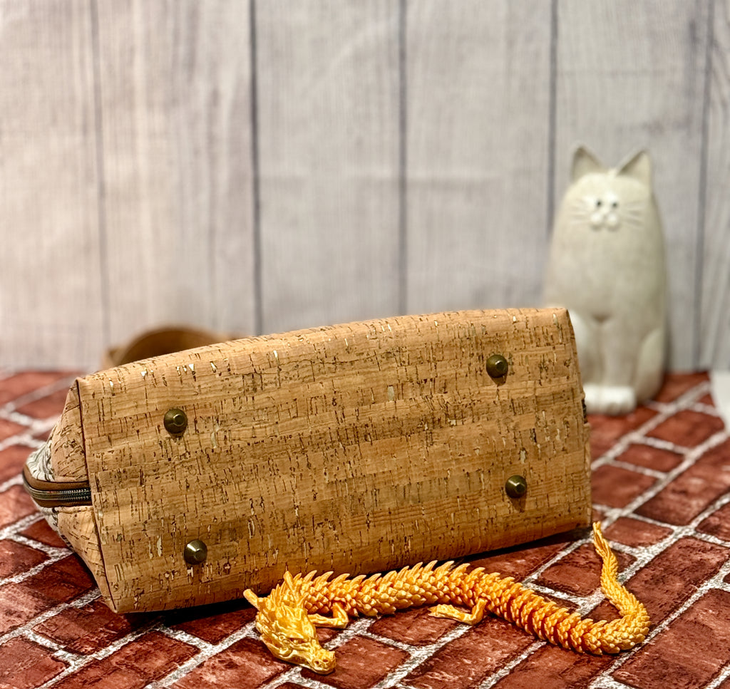 Boronia Bowler Bag, Cork & Cotton Canvas