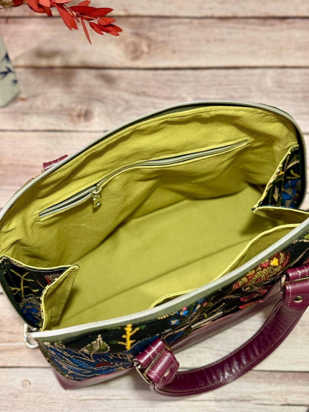 Boronia Bowler Bag, Leather & Canvas