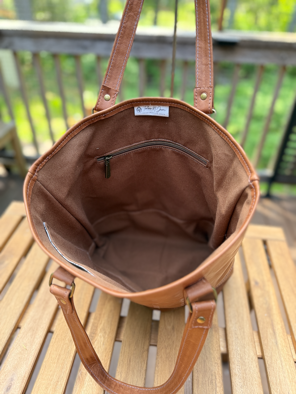 Leather Tote Bag, Lined