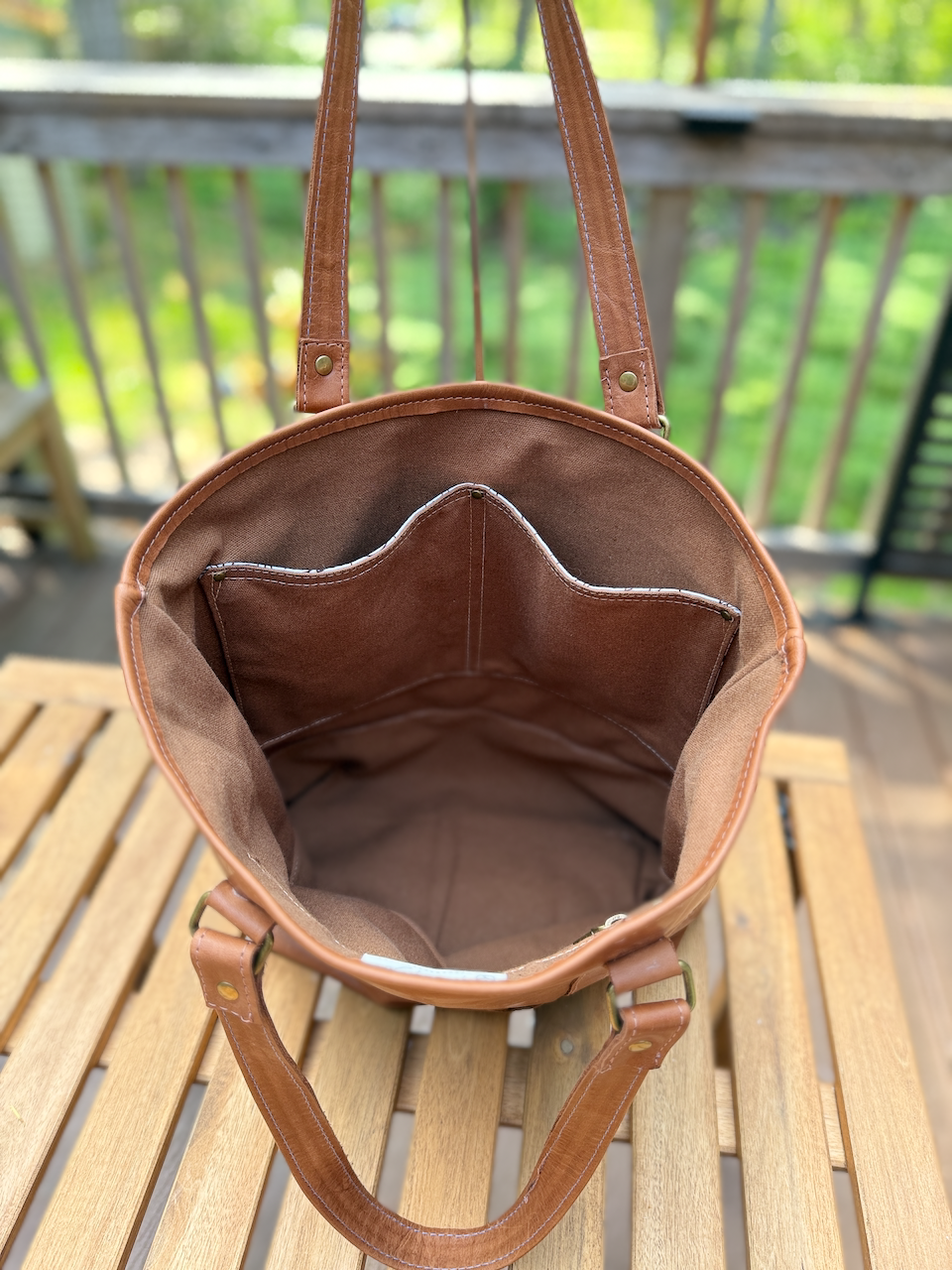 Leather Tote Bag, Lined