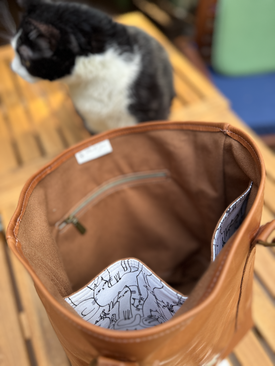 Leather Tote Bag, Lined