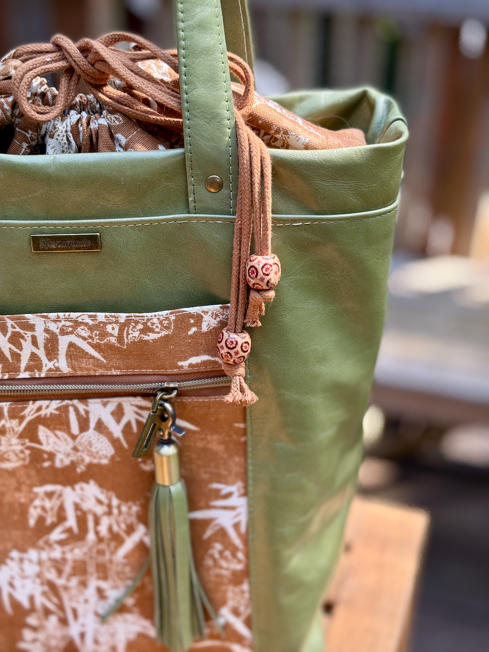 Green Leather Firefly Tote