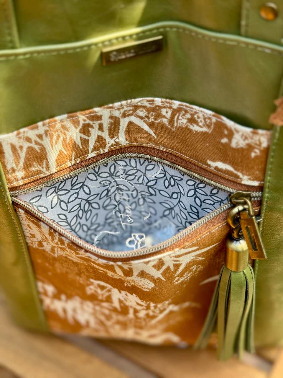 Green Leather Firefly Tote